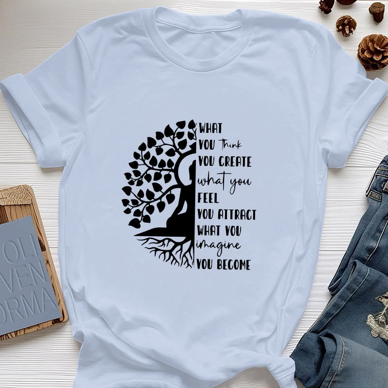 Maglietta in cotone con meditazione yoga e albero della vita Olivenorma - Blu - 2XL - image 13