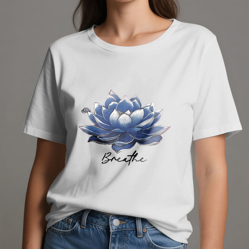 Olivenorma "BREATHE" Maglietta spirituale Lotus Yoga Apparel - image 6