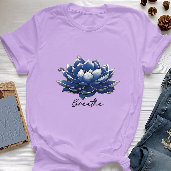 Olivenorma "BREATHE" Maglietta spirituale Lotus Yoga Apparel - Viola - 2XL - image 15