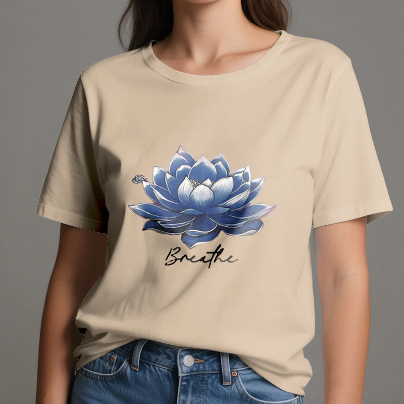 Olivenorma "BREATHE" Maglietta spirituale Lotus Yoga Apparel - image 1