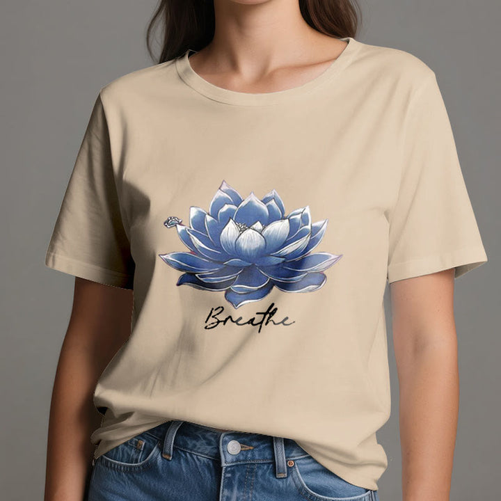 Olivenorma "BREATHE" Maglietta spirituale Lotus Yoga Apparel - image 1
