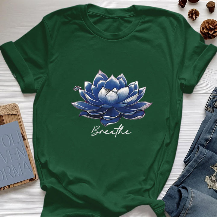 Olivenorma "BREATHE" Maglietta spirituale Lotus Yoga Apparel - Verde scuro - 2XL - image 19