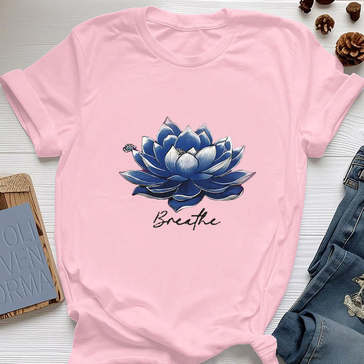 Olivenorma "BREATHE" Maglietta spirituale Lotus Yoga Apparel - Rosa - 2XL - image 13