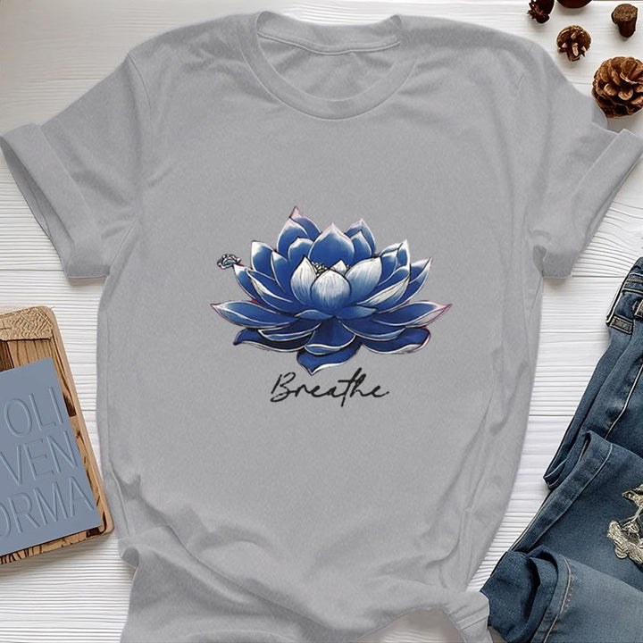Olivenorma "BREATHE" Maglietta spirituale Lotus Yoga Apparel - Grigio - 2XL - image 9