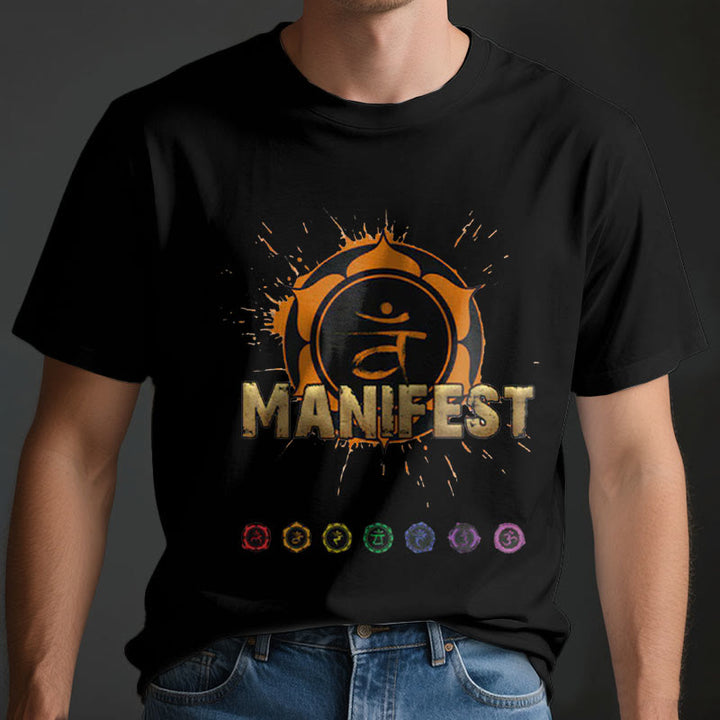 Olivenorma unisex a maniche corte "MANIFEST" Chakra della gola