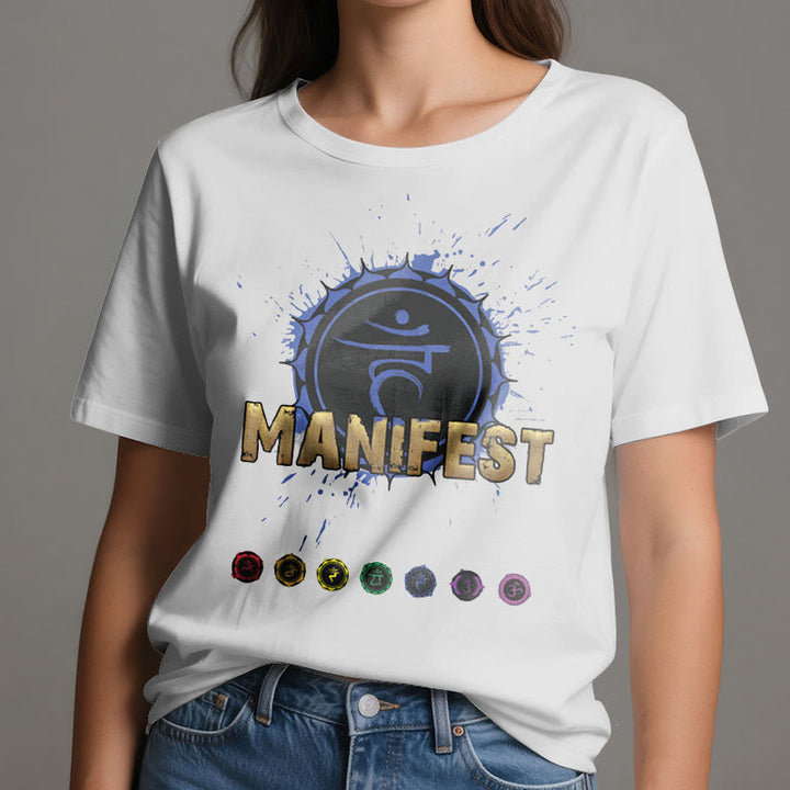 Olivenorma unisex a maniche corte "MANIFEST" Chakra della gola