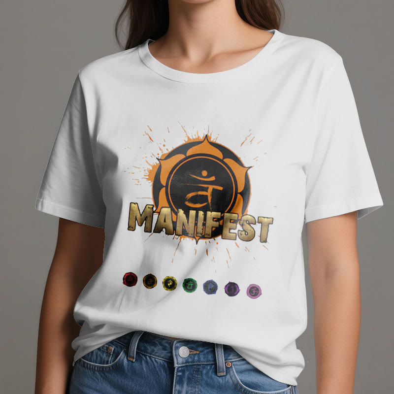 Olivenorma unisex a maniche corte "MANIFEST" Chakra della gola