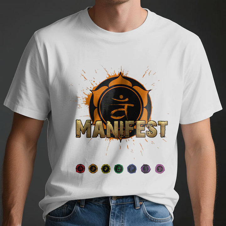 Olivenorma unisex a maniche corte "MANIFEST" Chakra della gola