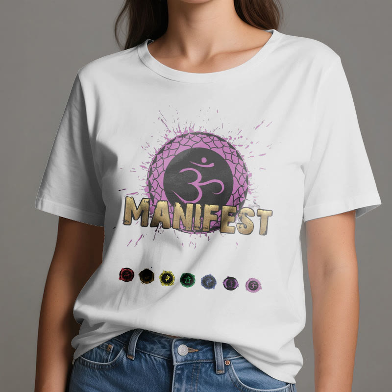 Olivenorma unisex a maniche corte "MANIFEST" Chakra della gola