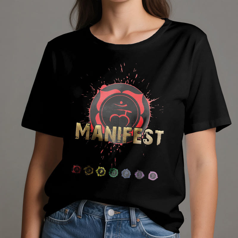 Olivenorma unisex a maniche corte "MANIFEST" Chakra della gola