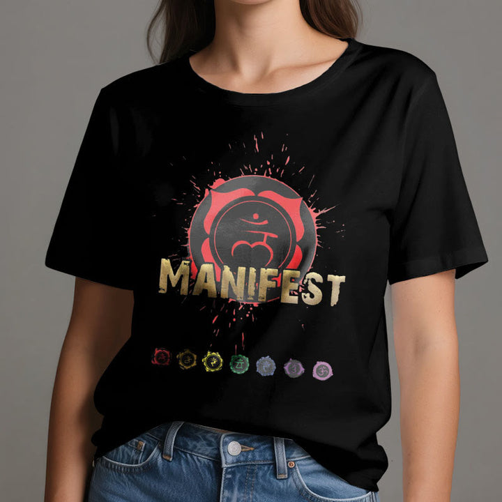Olivenorma unisex a maniche corte "MANIFEST" Chakra della gola
