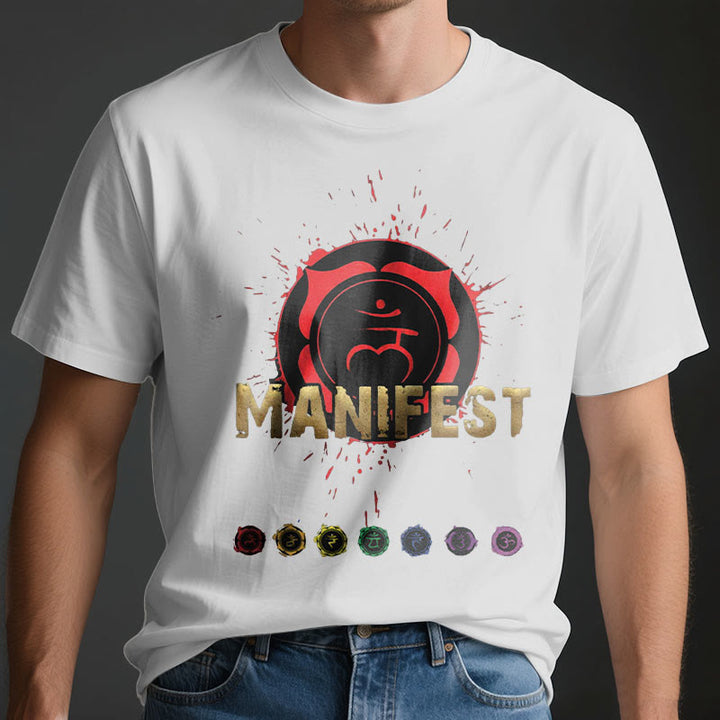 Olivenorma unisex a maniche corte "MANIFEST" Chakra della gola