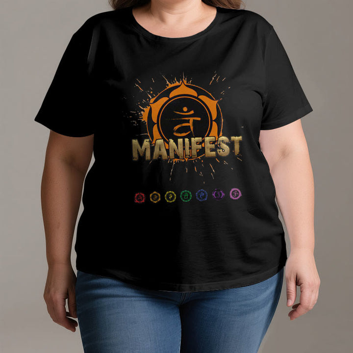 Olivenorma unisex a maniche corte "MANIFEST" Chakra della gola