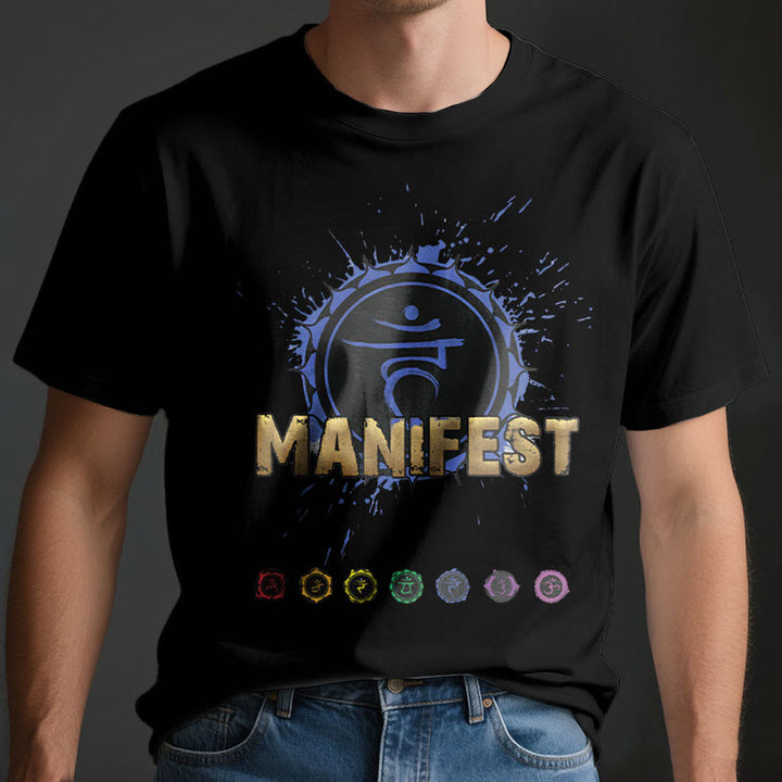 Olivenorma unisex a maniche corte "MANIFEST" Chakra della gola