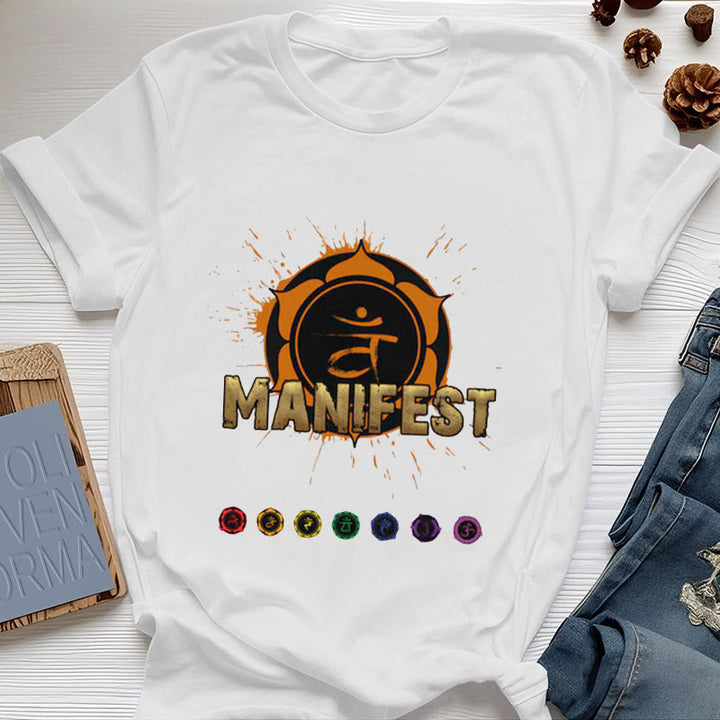 Olivenorma unisex a maniche corte "MANIFEST" Chakra della gola