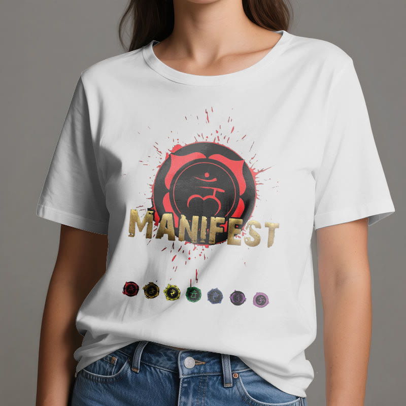 Olivenorma unisex a maniche corte "MANIFEST" Chakra della gola