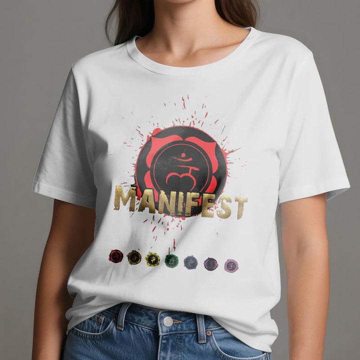 Olivenorma unisex a maniche corte "MANIFEST" Chakra della gola
