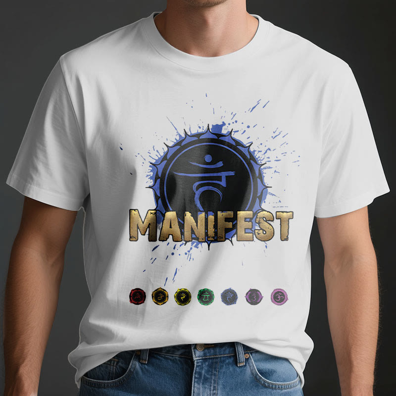 Olivenorma unisex a maniche corte "MANIFEST" Chakra della gola