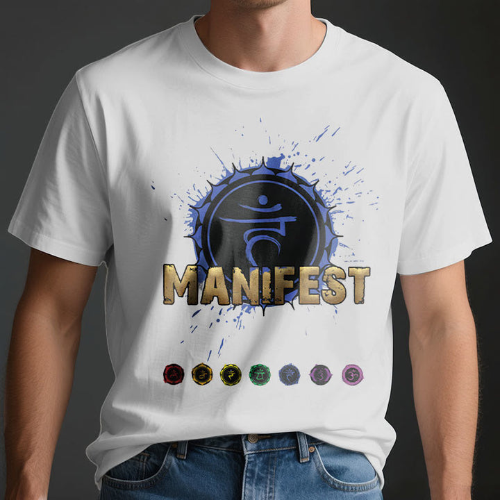 Olivenorma unisex a maniche corte "MANIFEST" Chakra della gola