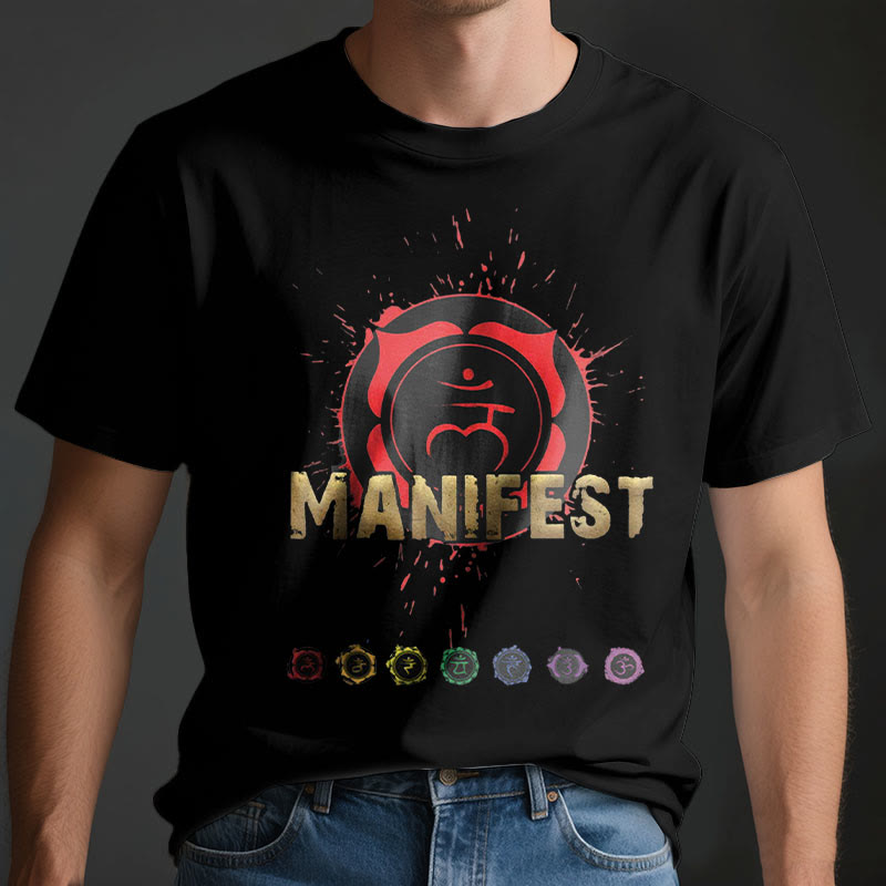 Olivenorma unisex a maniche corte "MANIFEST" Chakra della gola