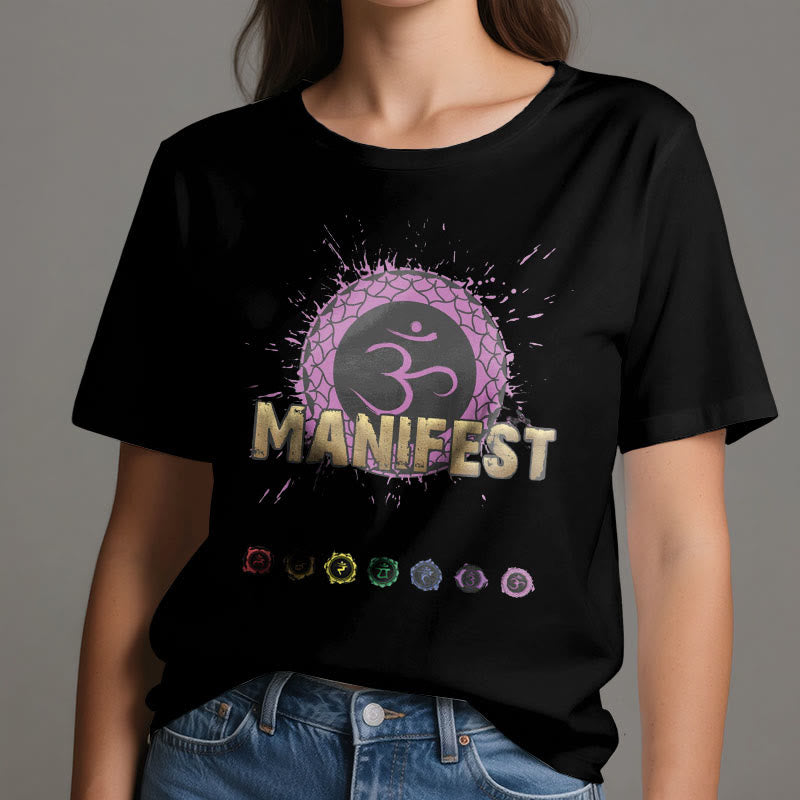 Olivenorma unisex a maniche corte "MANIFEST" Chakra della gola