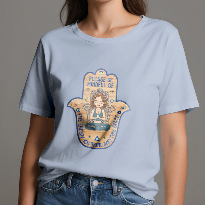 Maglietta spirituale Olivenorma Hamsa Hand Meditation Protection - image 13