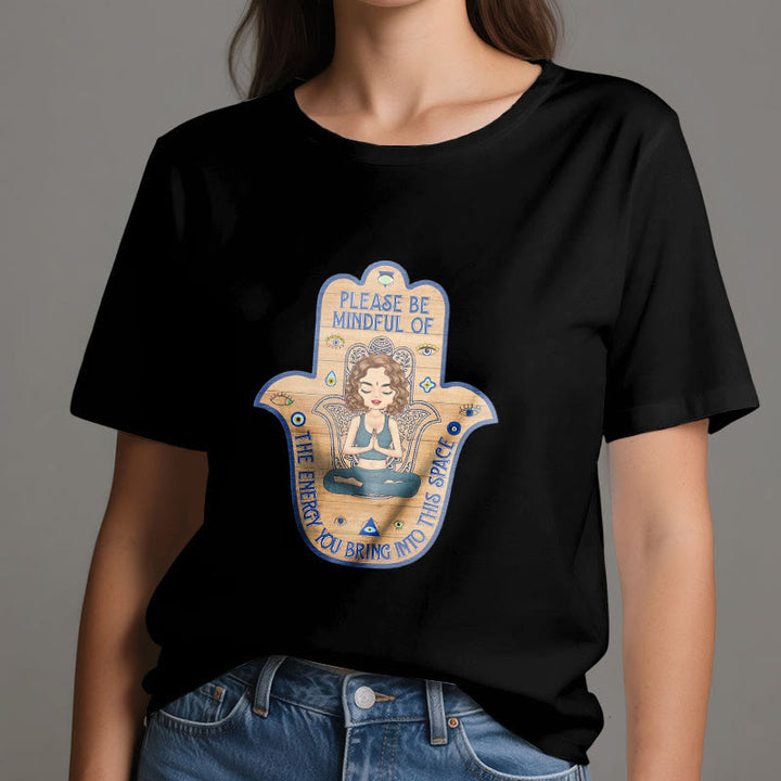 Maglietta spirituale Olivenorma Hamsa Hand Meditation Protection - image 6