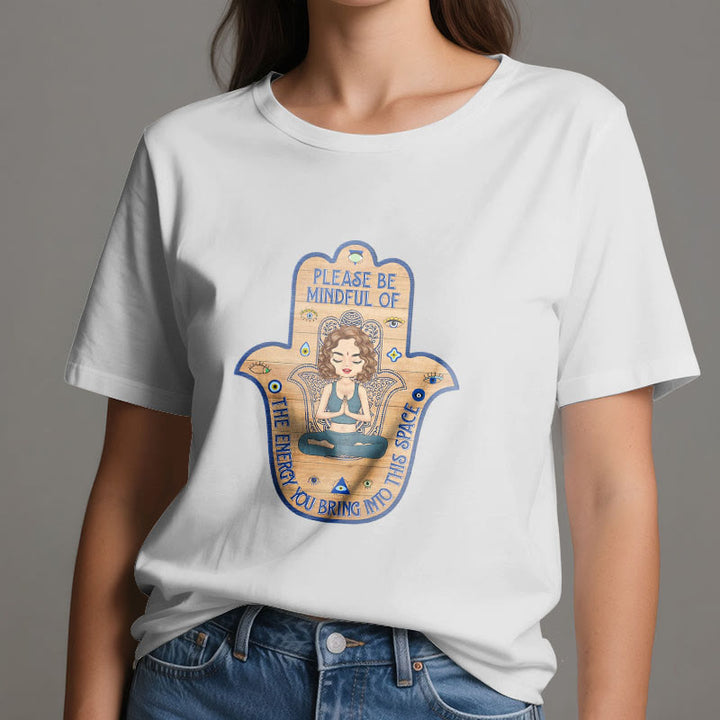 Maglietta spirituale Olivenorma Hamsa Hand Meditation Protection - image 2