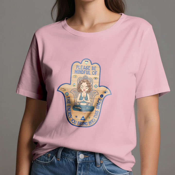 Maglietta spirituale Olivenorma Hamsa Hand Meditation Protection - image 15