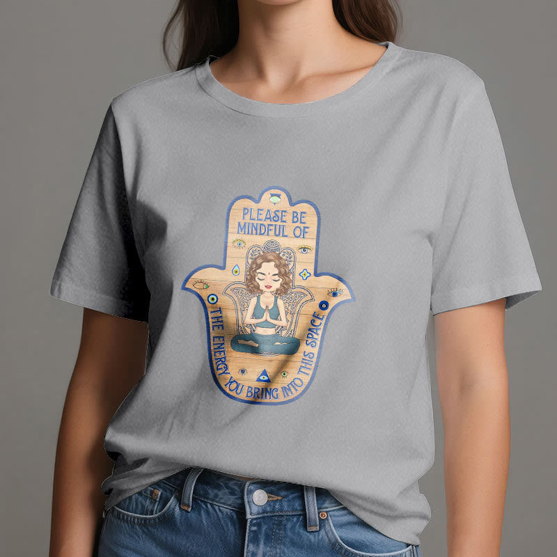 Maglietta spirituale Olivenorma Hamsa Hand Meditation Protection - image 8