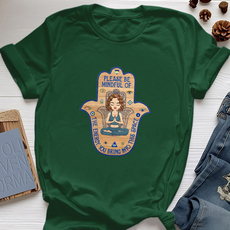 Maglietta spirituale Olivenorma Hamsa Hand Meditation Protection - Verde scuro - 2XL - image 19