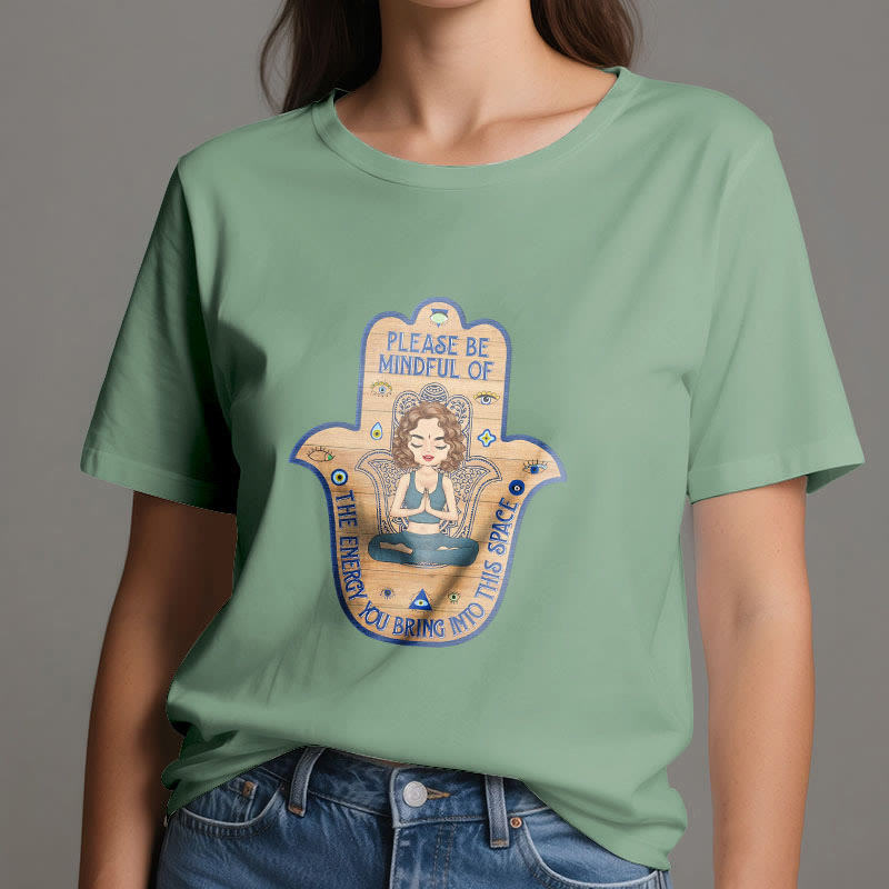 Maglietta spirituale Olivenorma Hamsa Hand Meditation Protection - image 18