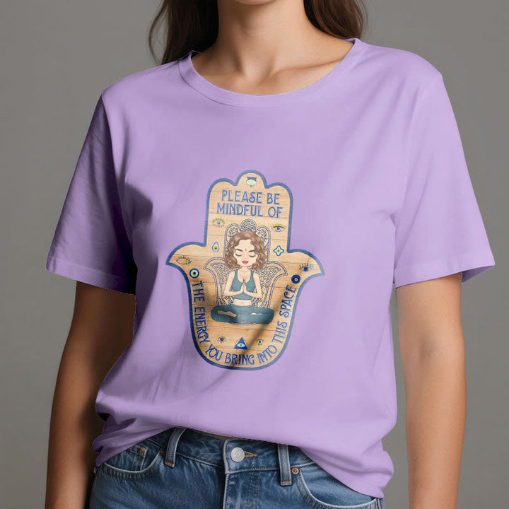 Maglietta spirituale Olivenorma Hamsa Hand Meditation Protection - image 16