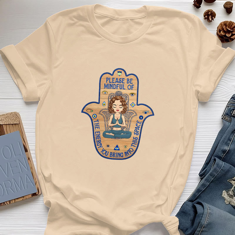 Maglietta spirituale Olivenorma Hamsa Hand Meditation Protection - Giallo - 2XL - image 9