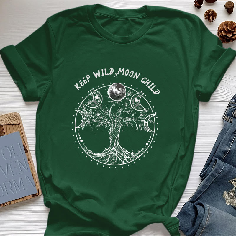 Magliette Olivenorma "KEEP WILD, MOON CHILD" con fasi lunari dell'Albero della Vita - Verde scuro - 2XL - image 19