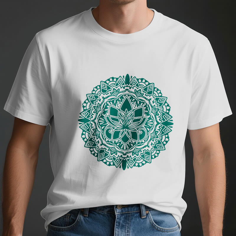 Maglietta con stampa di loto verde Olivenorma - image 1