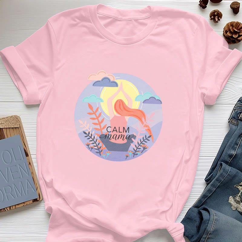 Maglietta da yoga con stampa Calm Mama Olivenorma - Rosa - 2XL - image 11