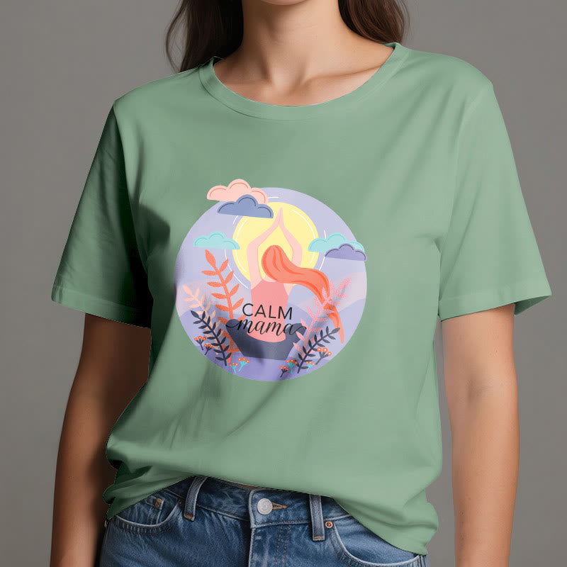 Maglietta da yoga con stampa Calm Mama Olivenorma - image 16