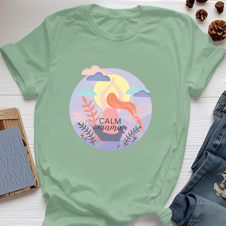 Maglietta da yoga con stampa Calm Mama Olivenorma