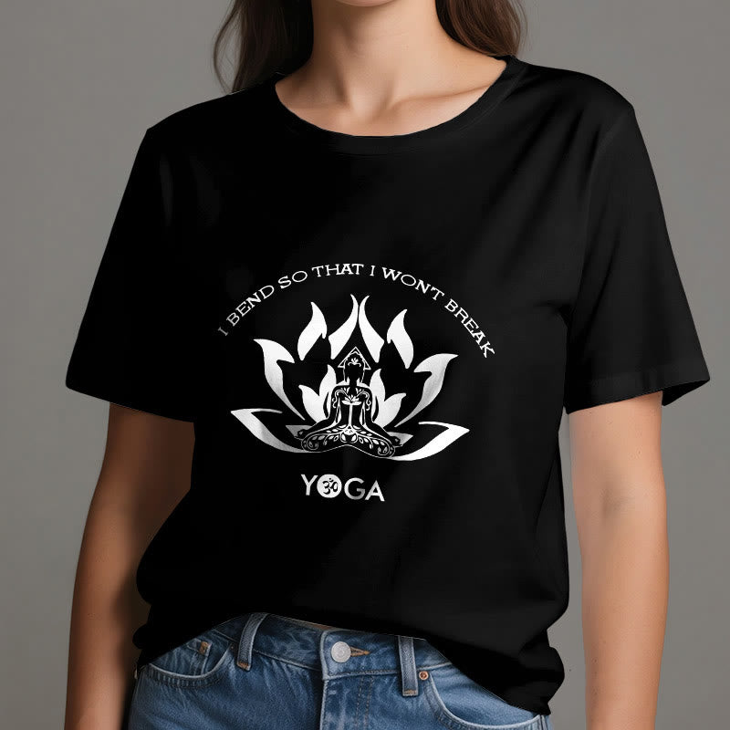 Maglietta da yoga Olivenorma "Mi piego per non spezzarmi"