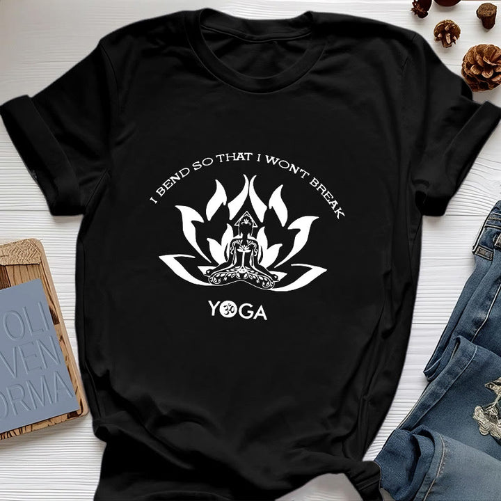 Maglietta da yoga Olivenorma "Mi piego per non spezzarmi"