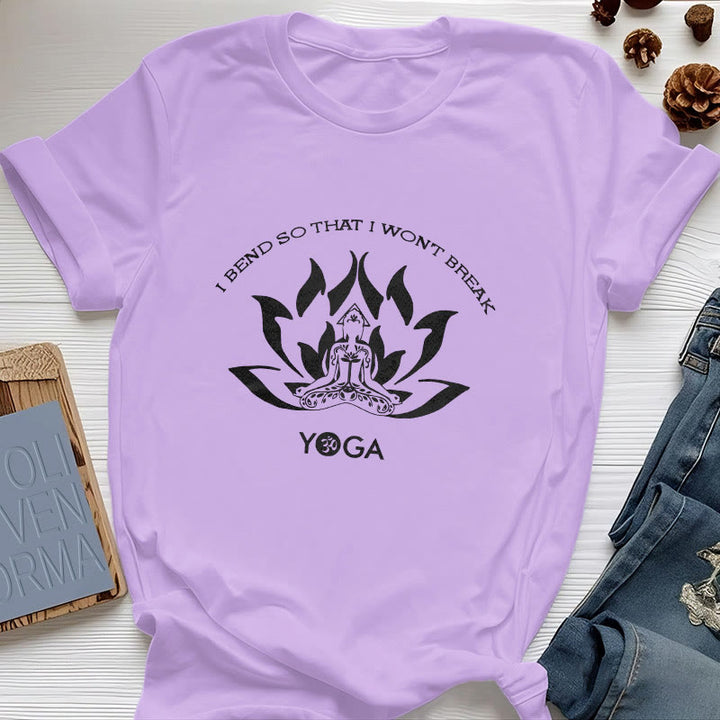 Maglietta da yoga Olivenorma "Mi piego per non spezzarmi" - Viola - 2XL - image 0