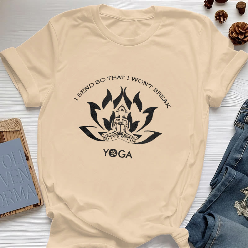 Maglietta da yoga Olivenorma "Mi piego per non spezzarmi"