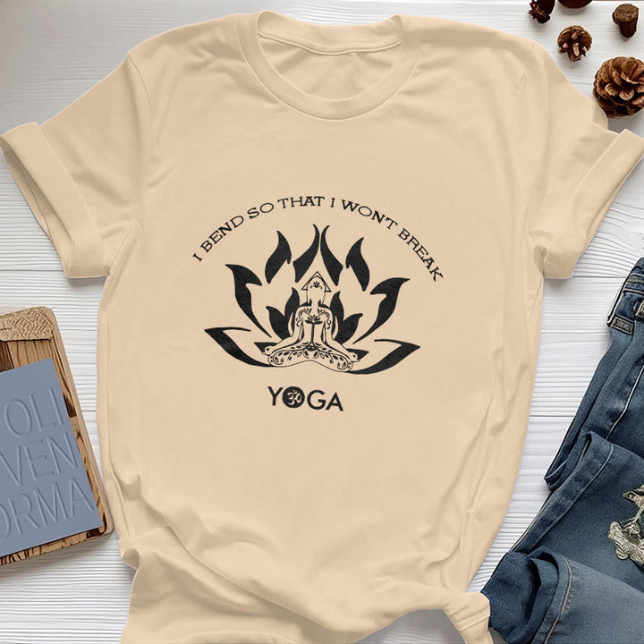 Maglietta da yoga Olivenorma "Mi piego per non spezzarmi"