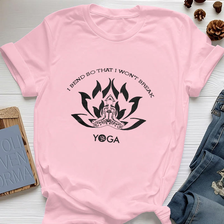 Maglietta da yoga Olivenorma "Mi piego per non spezzarmi"