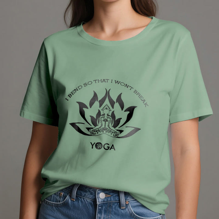 Maglietta da yoga Olivenorma "Mi piego per non spezzarmi"