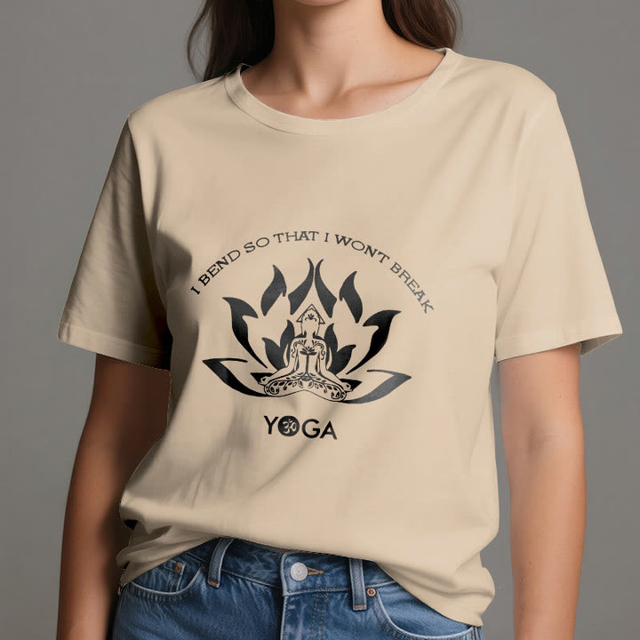 Maglietta da yoga Olivenorma "Mi piego per non spezzarmi"