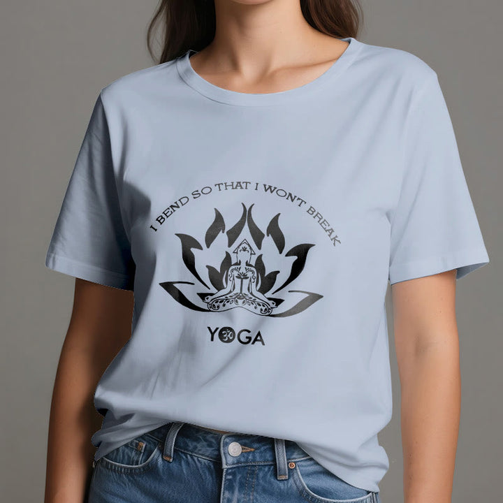 Maglietta da yoga Olivenorma "Mi piego per non spezzarmi"