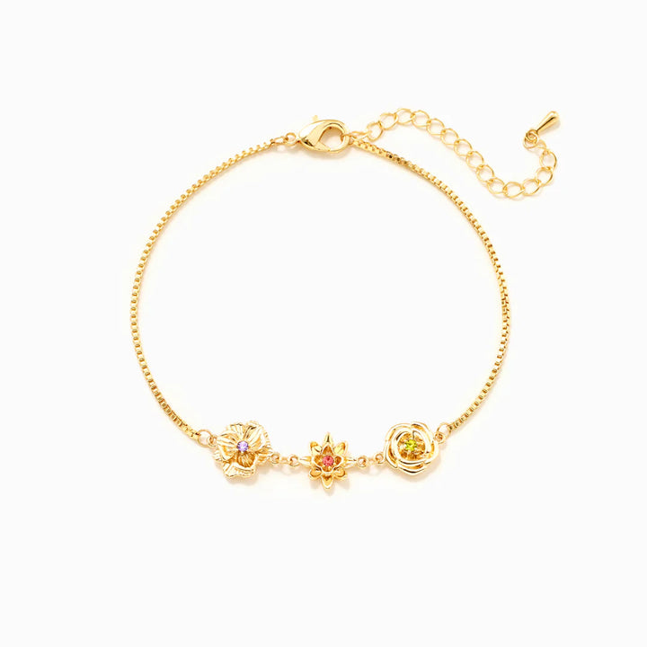 Olivenorma 1-7 Bracciale con fiori tridimensionali per la nascita