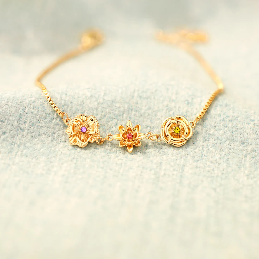 Olivenorma 1-7 Bracciale con fiori tridimensionali per la nascita